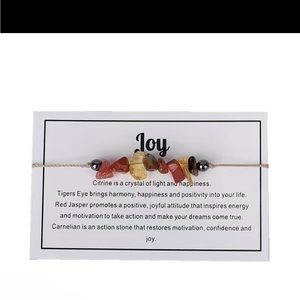 NWOT “Joy” Natural Stone Beaded Adjustment Crystal Confidence Bracelet